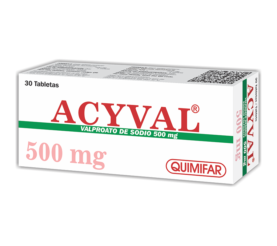 Acyval 500 mg caja x 30 tabletas - neurologicos - L.1106.00 - Quimifar Honduras - Farmacia en línea con envío gratis