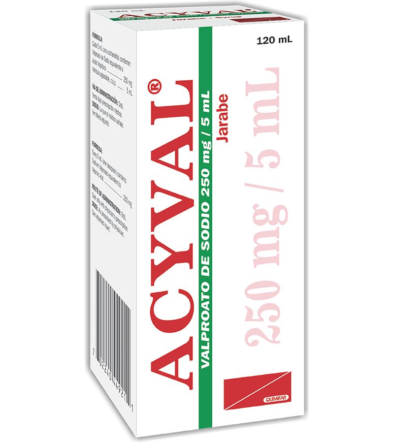 Acyval Jarabe 250 mg / 5 ml frasco 120 ml - neurologicos - L.209.00 - Quimifar Honduras - Farmacia en línea con envío gratis