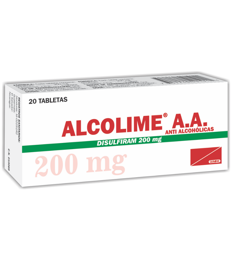 Alcolime 200 mg caja x 20 tabletas - neurologicos - L.175.00 - Quimifar Honduras - Farmacia en línea con envío gratis