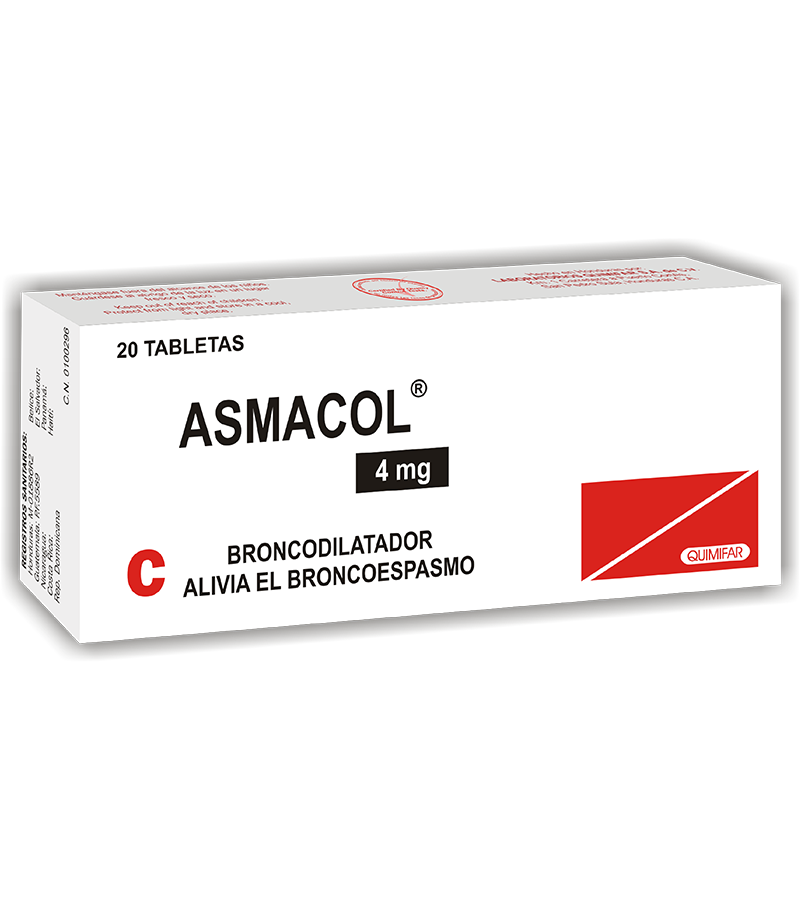 Asmacol 4 mg caja x 20 tabletas - antigripales - L.67.00 - Quimifar Honduras - Farmacia en línea con envío gratis