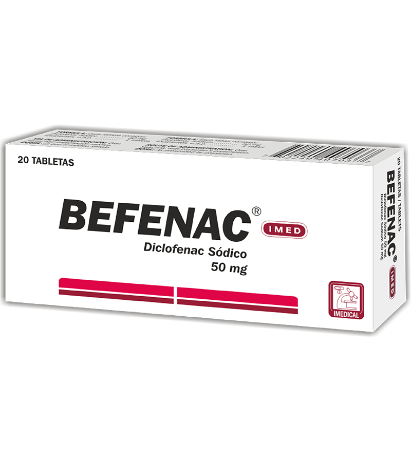 Befenac 50 mg caja x 20 tabletas - analgesicos - L.632.00 - Quimifar Honduras - Farmacia en línea con envío gratis