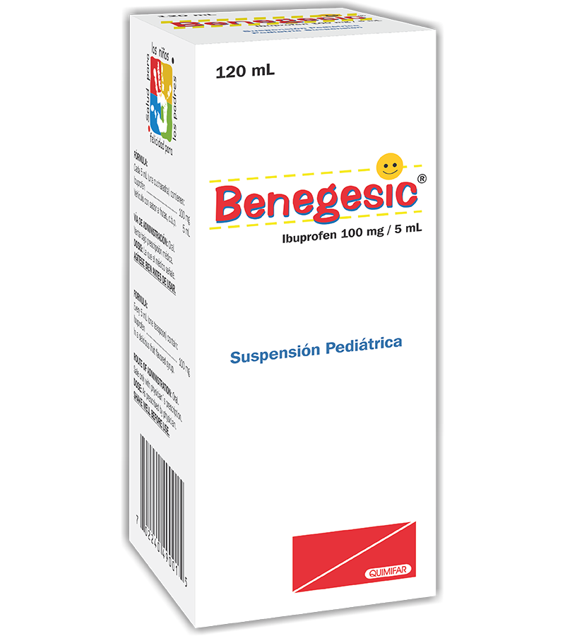 Benegesic suspensión pediátrica x 120 ml - analgesicos - L.632.00 - Quimifar Honduras - Farmacia en línea con envío gratis