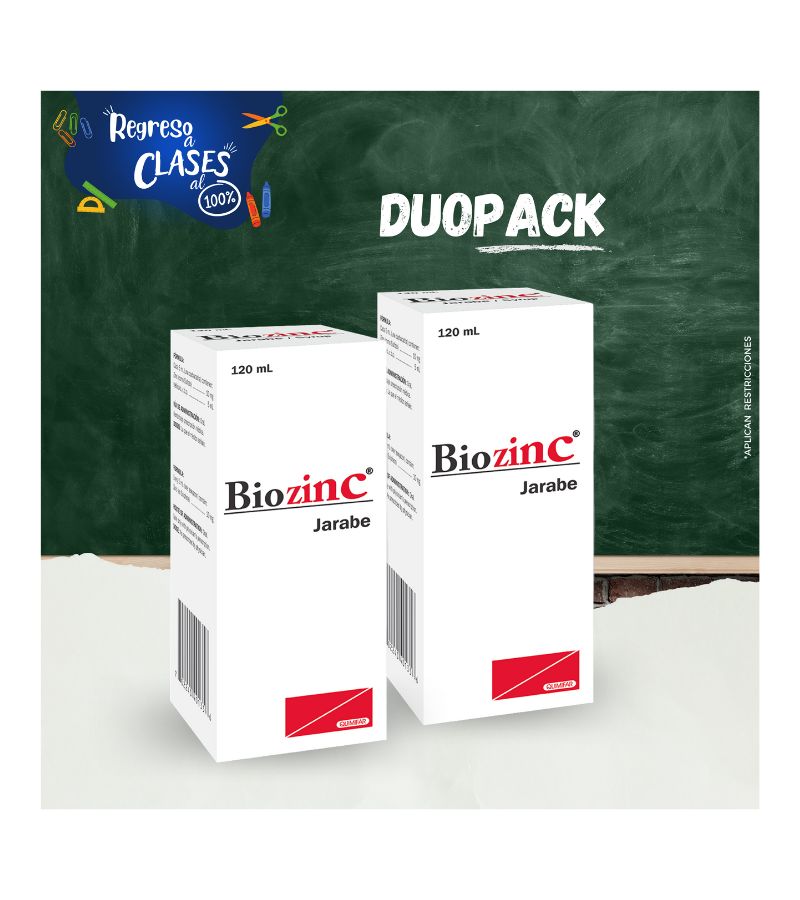 Biozinc jarabe frasco x 120 ml (DUOPACK) - vitaminas - L.44.00 - Quimifar Honduras - Farmacia en línea con envío gratis
