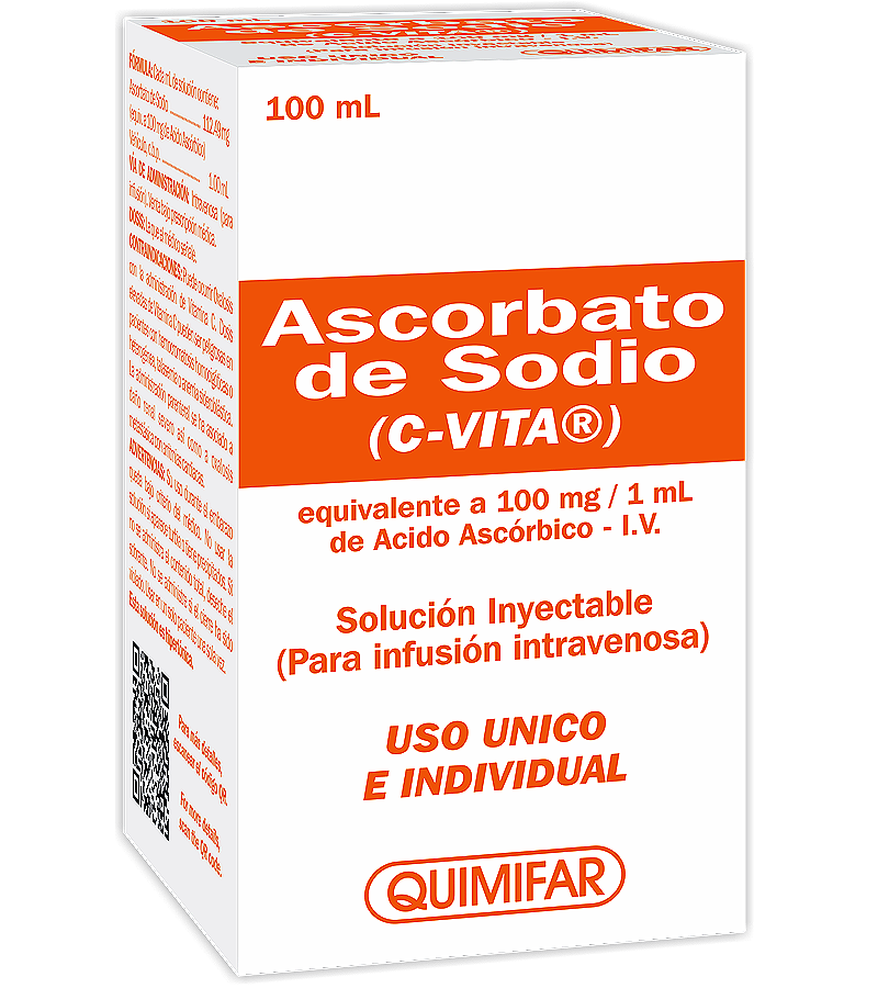 C-Vita (Vitamina C) inyectable x 100 ml - vitaminas - L.110.00 - Quimifar Honduras - Farmacia en línea con envío gratis