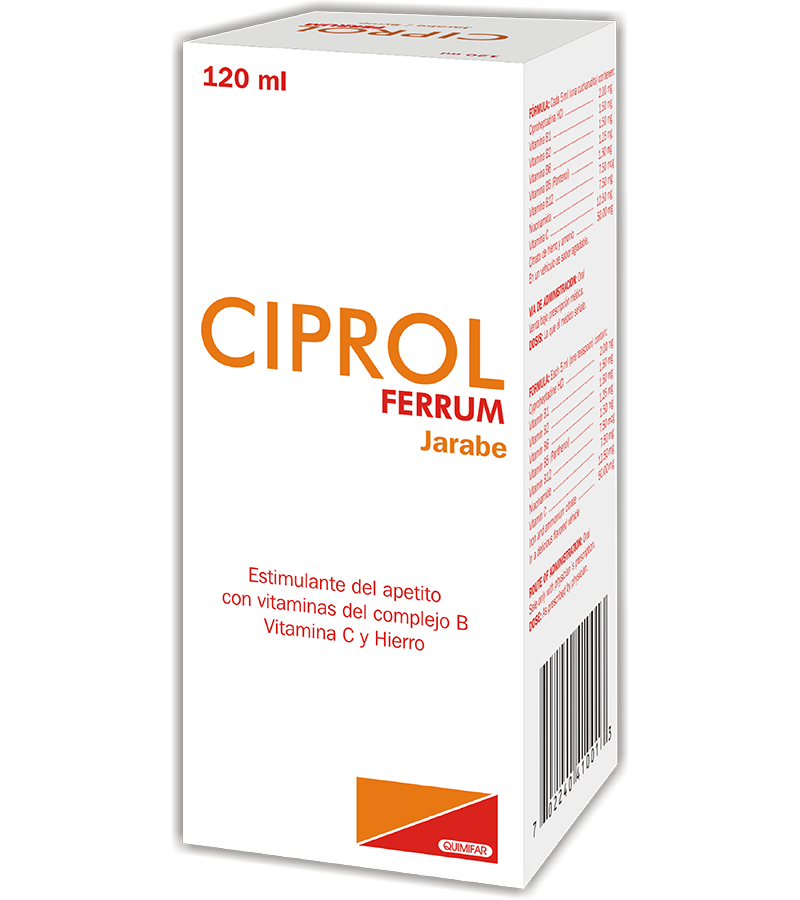 Ciprol Ferrum jarabe x 120 ml - antibioticos - L.387.00 - Quimifar Honduras - Farmacia en línea con envío gratis