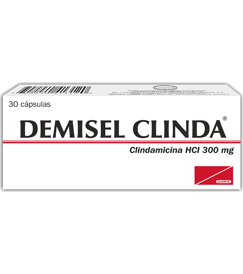 Demisel Clinda 300 mg x 30 cápsulas - antibioticos - L.737.00 - Quimifar Honduras - Farmacia en línea con envío gratis