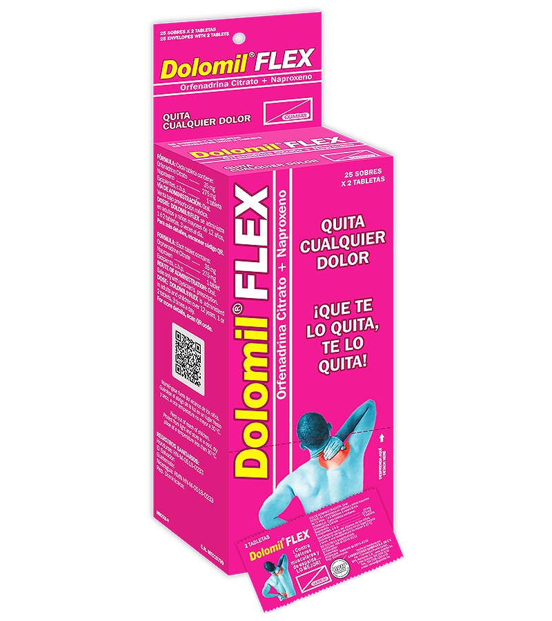 Dolomil Flex caja x 50 tabletas - analgesicos - L.119.00 - Quimifar Honduras - Farmacia en línea con envío gratis