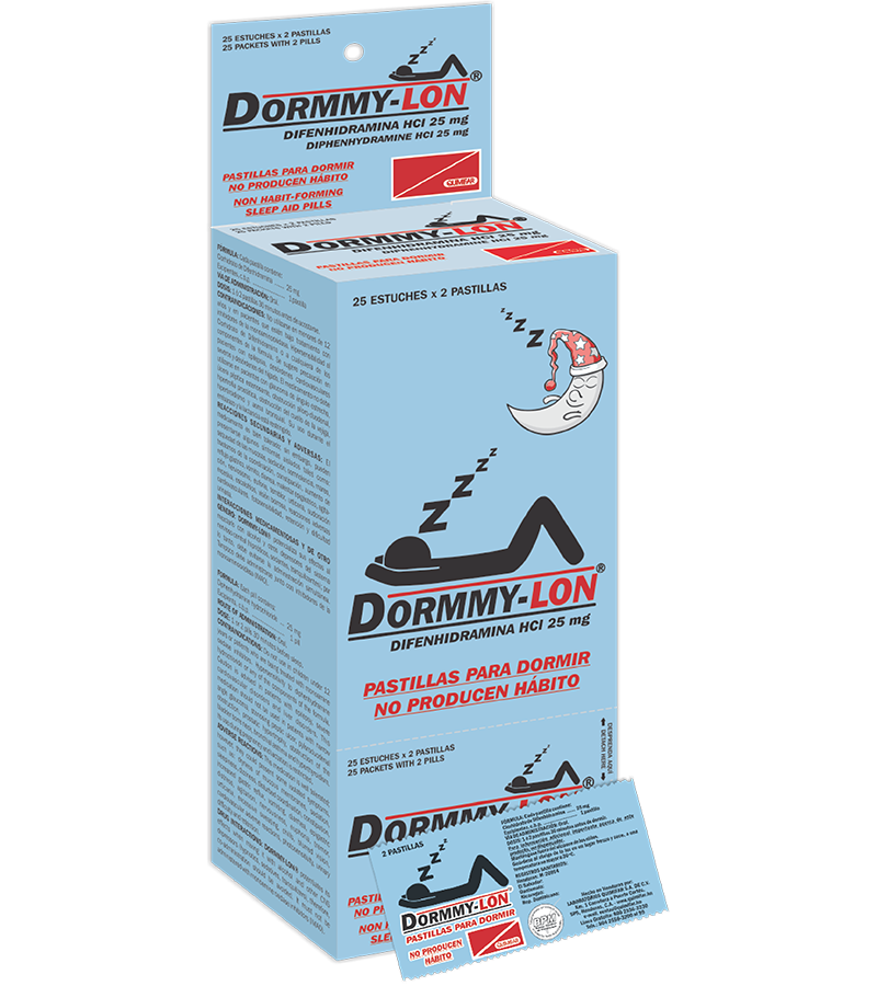 Dormmy-Lon 25 mg Dispensador 25 sobres x2 tabletas - neurologicos - L.119.00 - Quimifar Honduras - Farmacia en línea con envío gratis