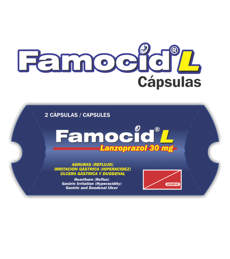 Famocid L x 10 estuches (2 cápsulas c/u) - antigripales - L.89.00 - Quimifar Honduras - Farmacia en línea con envío gratis