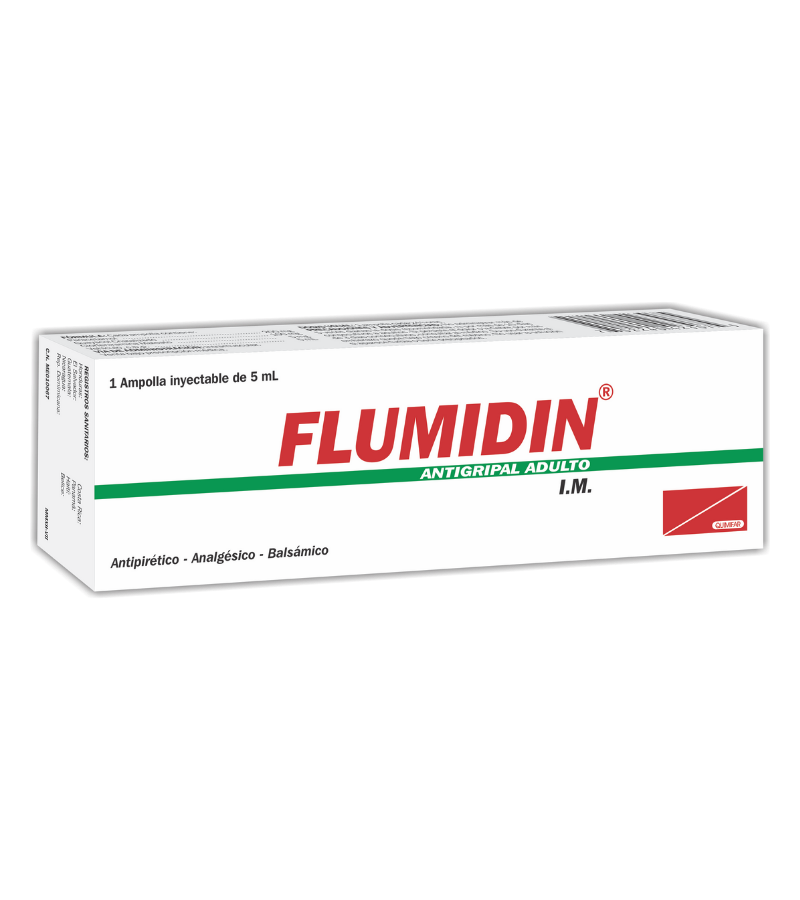 Flumidin adulto caja x 1 ampolla inyectable 5 ml - antigripales - L.119.00 - Quimifar Honduras - Farmacia en línea con envío gratis