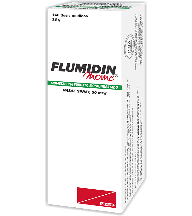 Flumidin Mome 50mcg adulto spray nasal x 140 dosis - antigripales - L.737.00 - Quimifar Honduras - Farmacia en línea con envío gratis