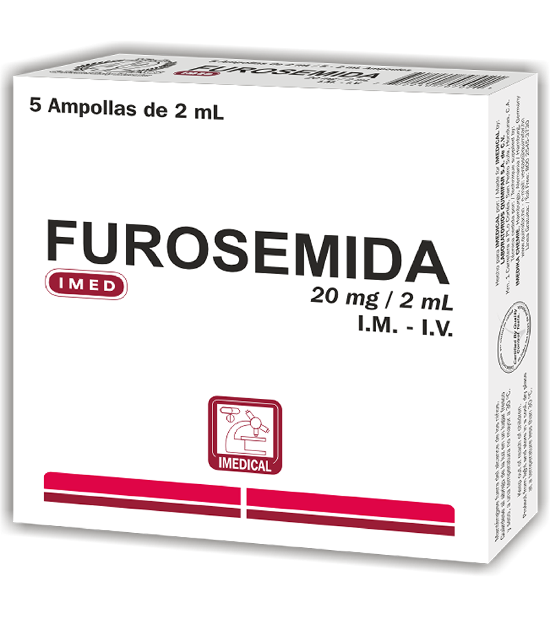 Furosemida 20mg caja x 5 ampollas inyectables - inyectables - L.307.00 - Quimifar Honduras - Farmacia en línea con envío gratis