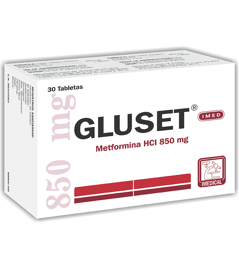 Gluset 850mg caja x 30 tabletas - diabetes - L.307.00 - Quimifar Honduras - Farmacia en línea con envío gratis