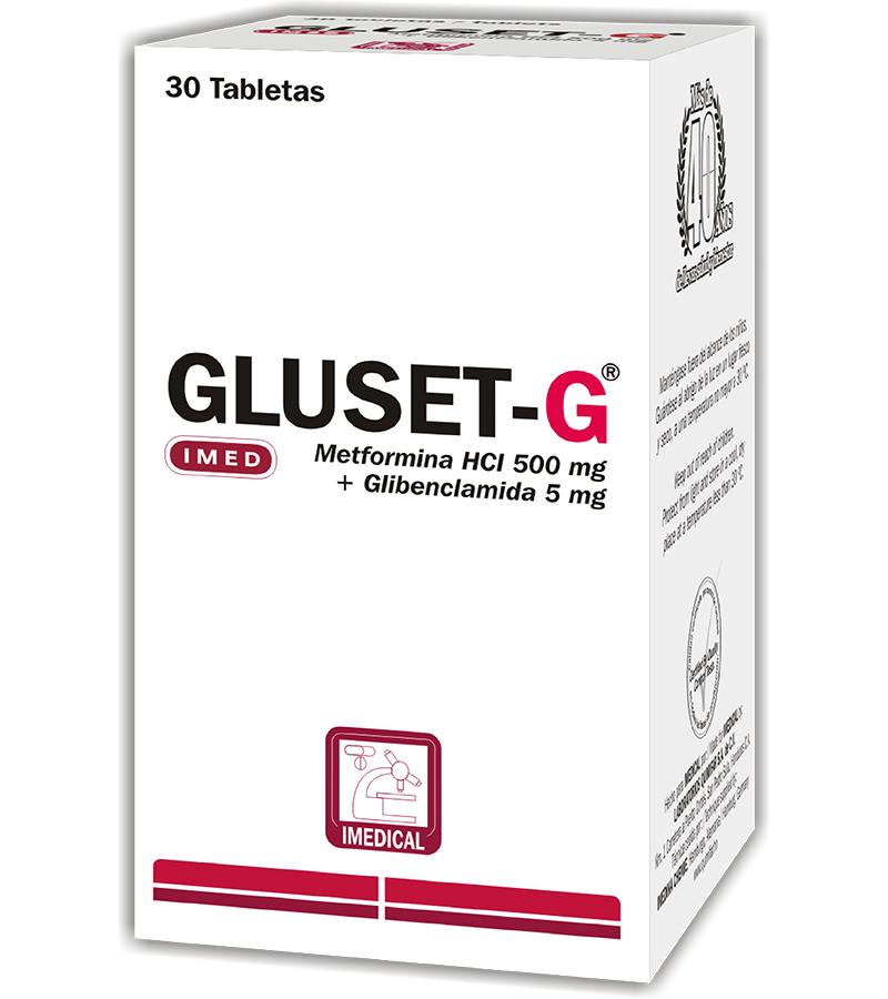 Gluset-G caja x 30 tabletas - diabetes - L.307.00 - Quimifar Honduras - Farmacia en línea con envío gratis
