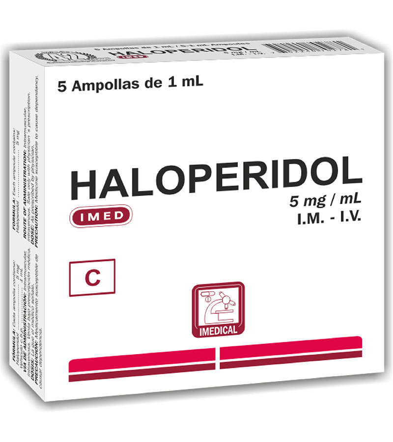 Haloperidol 5 mg caja x 5 ampollas inyectables - inyectables - L.307.00 - Quimifar Honduras - Farmacia en línea con envío gratis