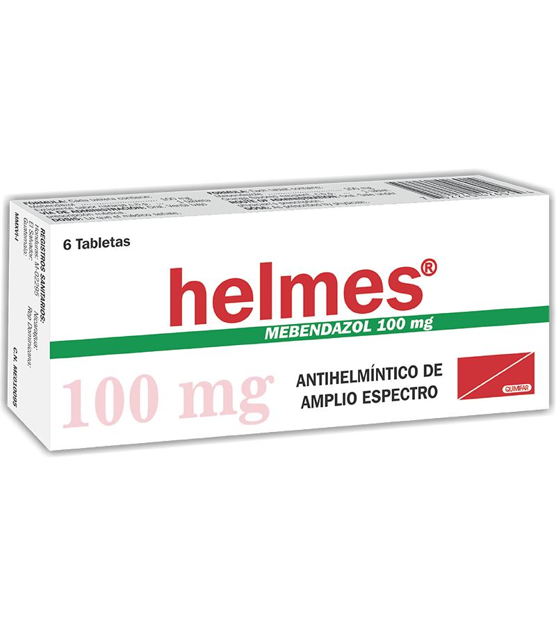 Helmes 100 mg caja x 6 tabletas - digestivos - L.52.00 - Quimifar Honduras - Farmacia en línea con envío gratis