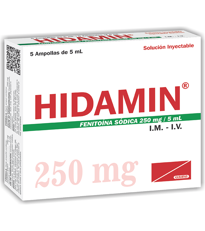 Hidamin 250 mg caja x 5 ampollas inyectables - inyectables - L.169.00 - Quimifar Honduras - Farmacia en línea con envío gratis