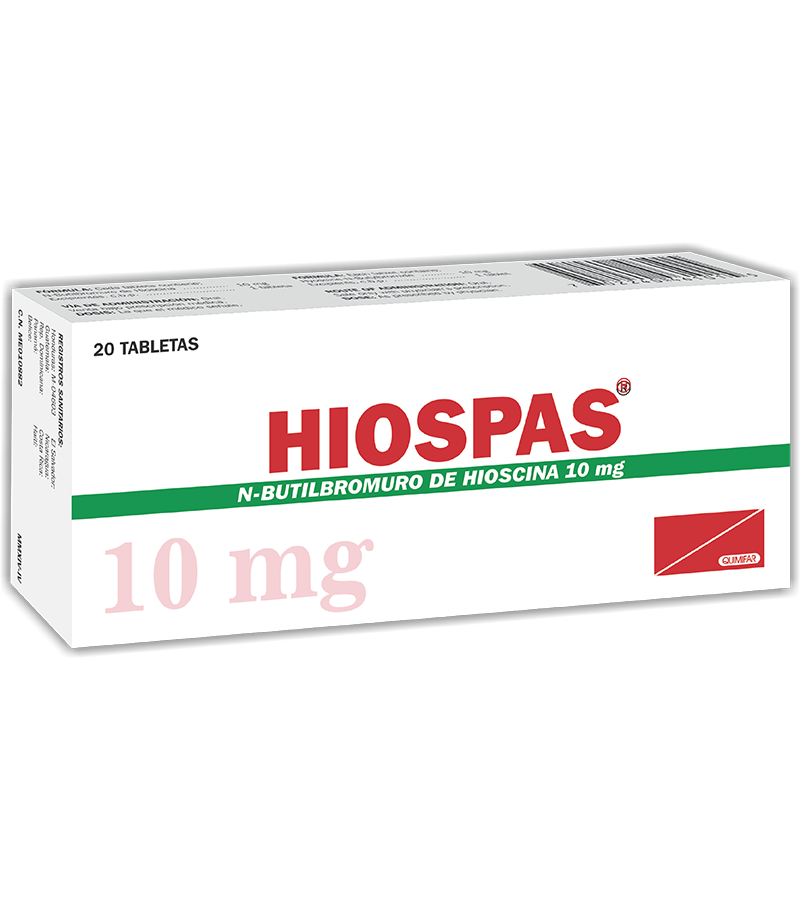 Hiospas 10 mg caja x 20 tabletas - antigripales - L.169.00 - Quimifar Honduras - Farmacia en línea con envío gratis