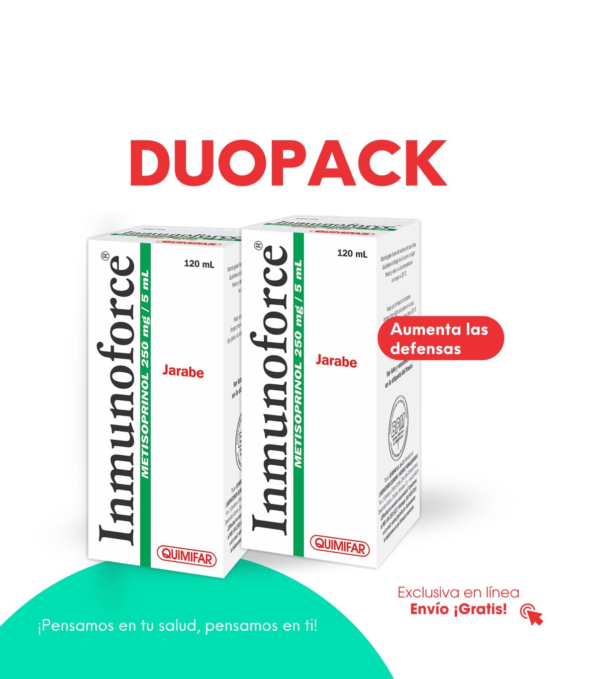 Inmunoforce jarabe x 120 ml (DUOPACK) - antigripales - L.370.00 - Quimifar Honduras - Farmacia en línea con envío gratis