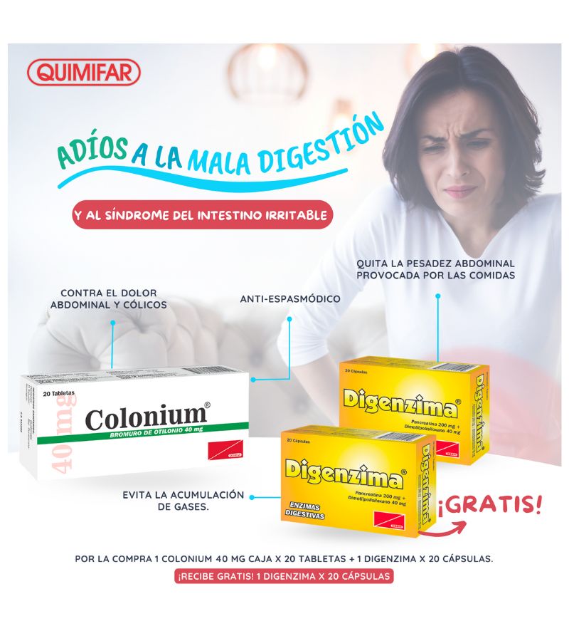 Kit Gastro Cólico (Colonium + Digenzima) - digestivos - L.441.00 - Quimifar Honduras - Farmacia en línea con envío gratis