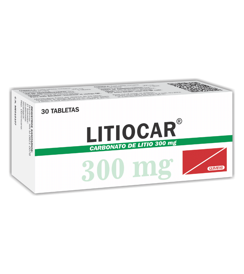 Litiocar 300 mg caja x 30 tabletas - antigripales - L.169.00 - Quimifar Honduras - Farmacia en línea con envío gratis