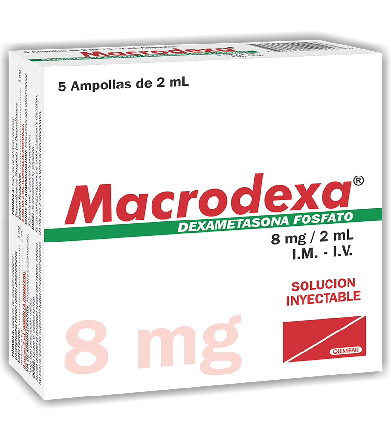 Macrodexa 8mg/2ml caja x 5 ampollas inyectables - inyectables - L.72.00 - Quimifar Honduras - Farmacia en línea con envío gratis