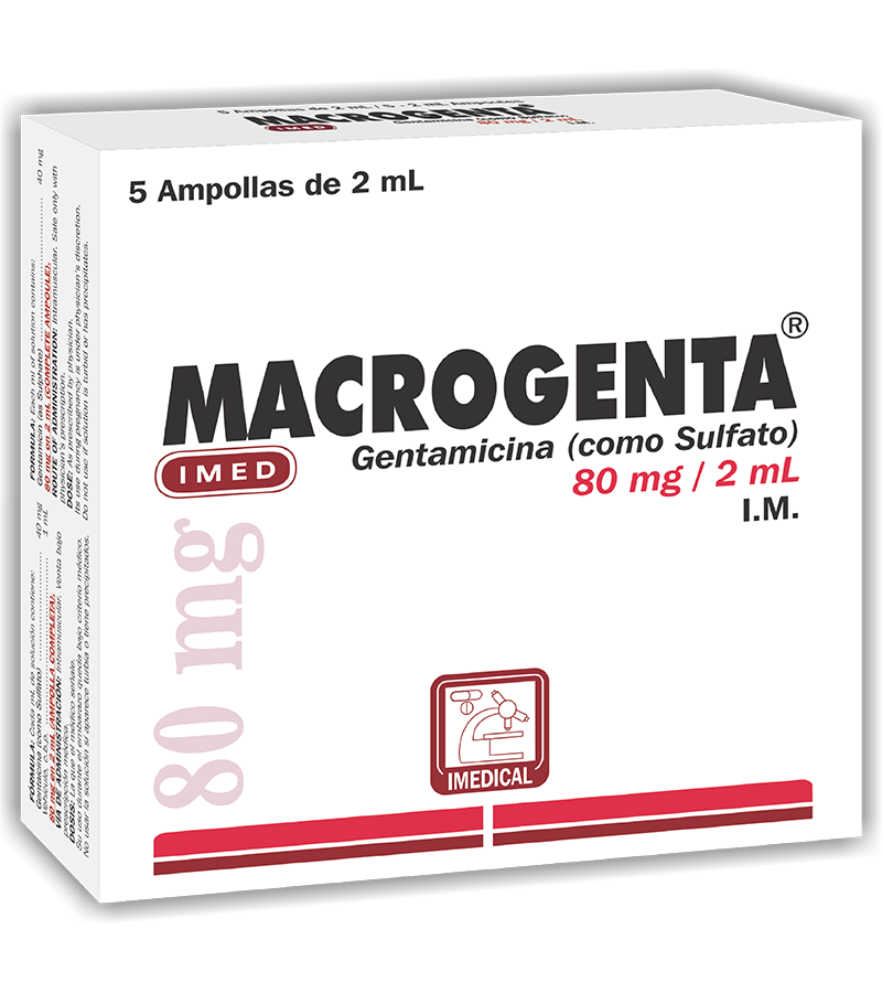 Macrogenta 80 mg caja x 5 ampollas inyectables - inyectables - L.307.00 - Quimifar Honduras - Farmacia en línea con envío gratis