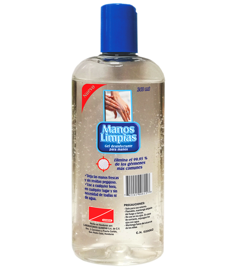 Manos Limpias Gel Desinfectante 240 ml - dermatologicos - L.194.00 - Quimifar Honduras - Farmacia en línea con envío gratis