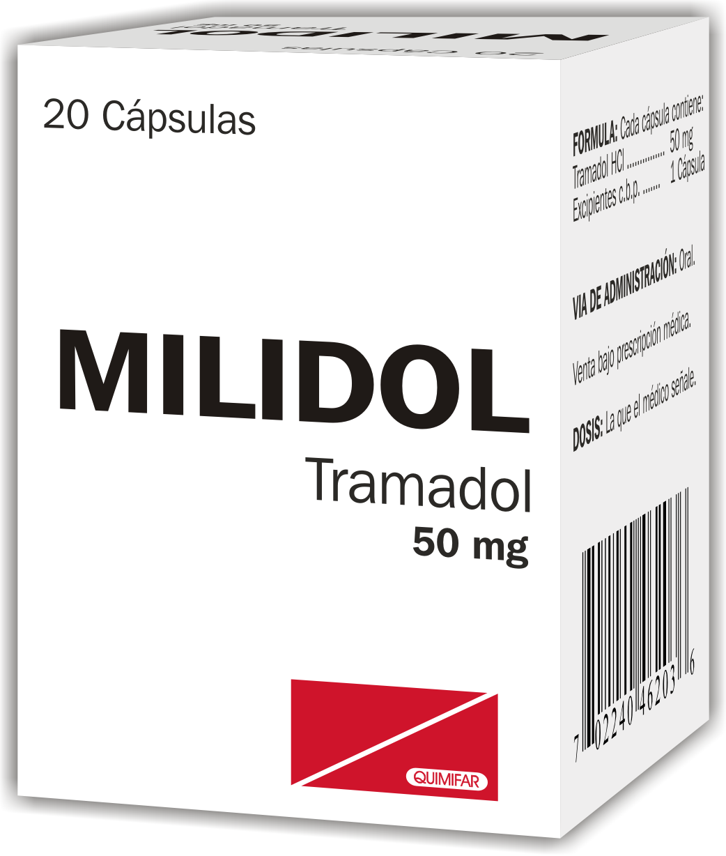 Milidol 50 mg caja x 20 cápsulas - antigripales - L.169.00 - Quimifar Honduras - Farmacia en línea con envío gratis