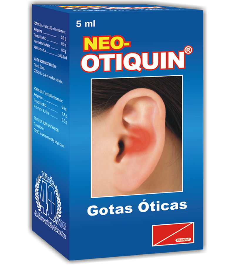 Neo-Otiquin gotas óticas frasco x 5 ml - antigripales - L.194.00 - Quimifar Honduras - Farmacia en línea con envío gratis