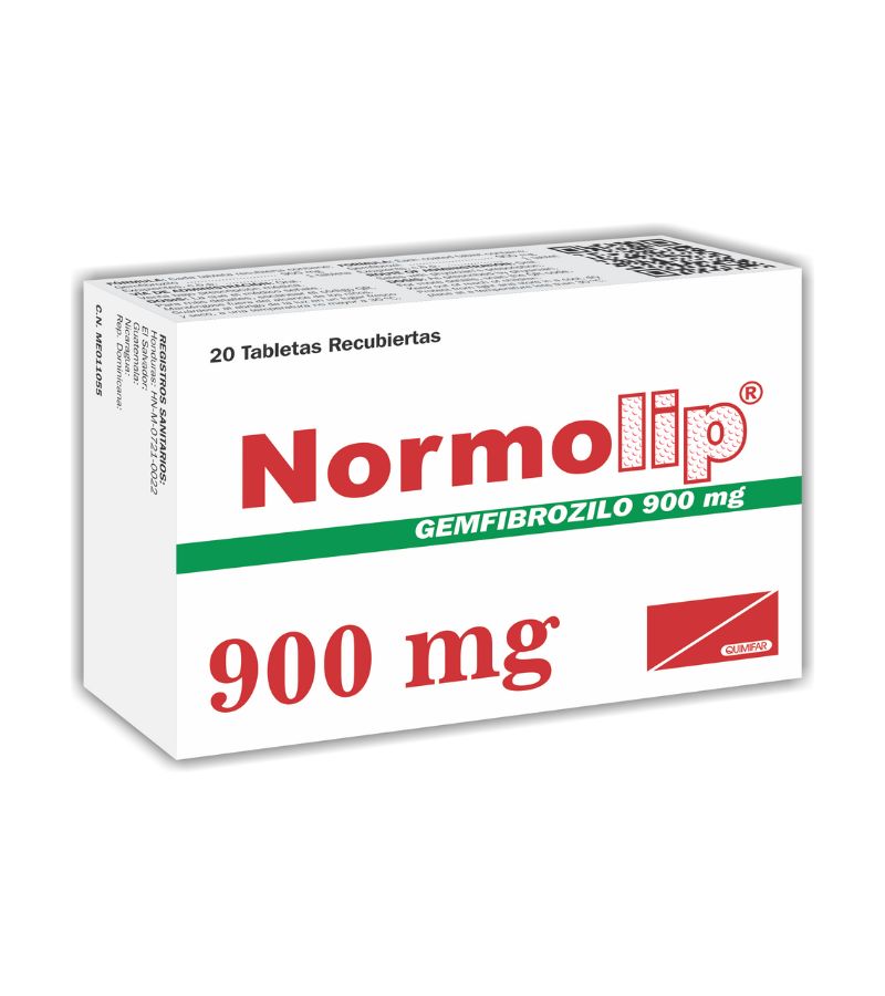 Normolip® 900 mg caja x 20 tabletas - cardiovascular - L.450.00 - Quimifar Honduras - Farmacia en línea con envío gratis