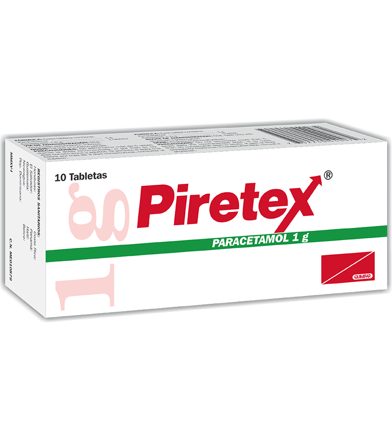 Piretex 1 gramo caja x 10 tabletas - analgesicos - L.183.00 - Quimifar Honduras - Farmacia en línea con envío gratis