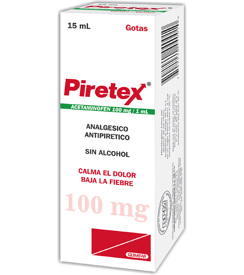 Piretex gotas pediátricas frasco 15 ml - analgesicos - L.286.00 - Quimifar Honduras - Farmacia en línea con envío gratis