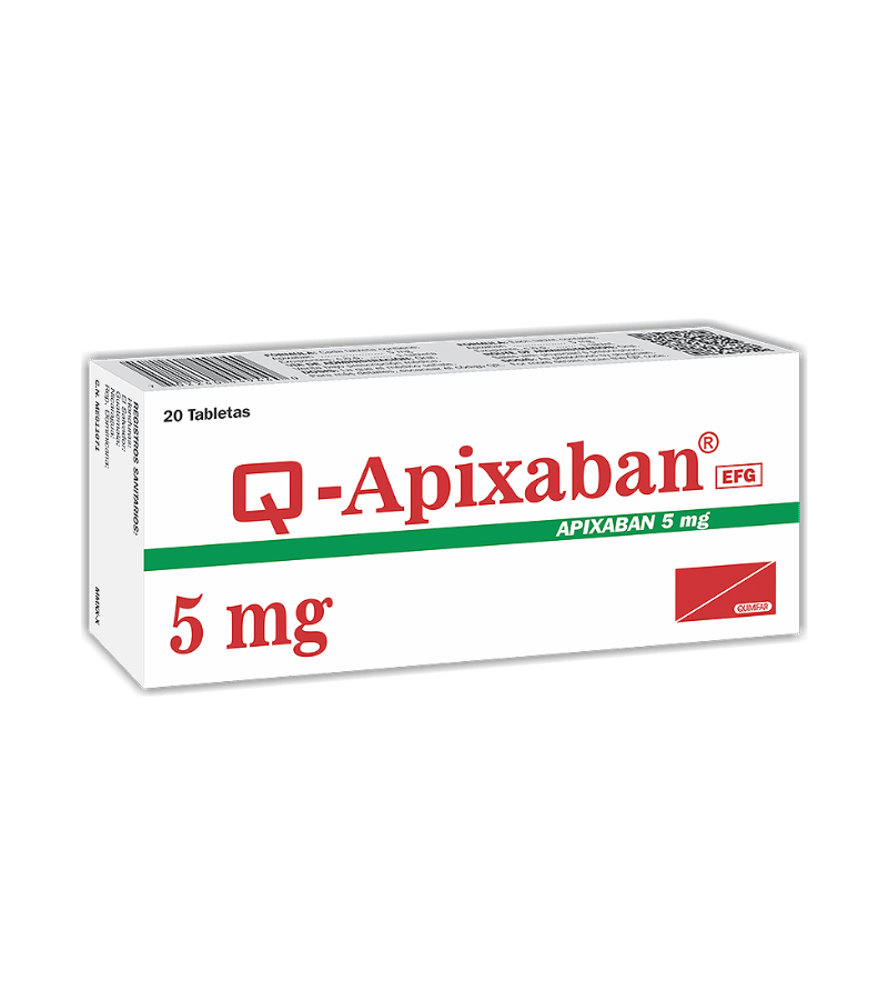 Q-Apixaban 5 mg caja x 20 tabletas - cardiovascular - L.279.00 - Quimifar Honduras - Farmacia en línea con envío gratis