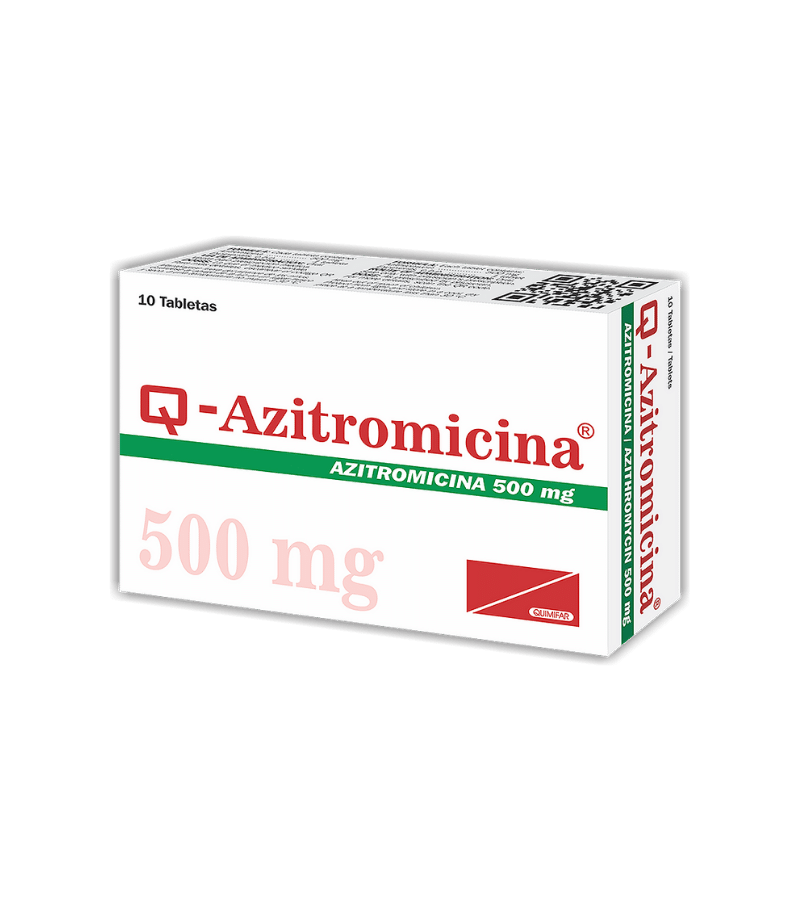 Q-Azitromicina 500 mg caja x 10 tabletas - antibioticos - L.279.00 - Quimifar Honduras - Farmacia en línea con envío gratis