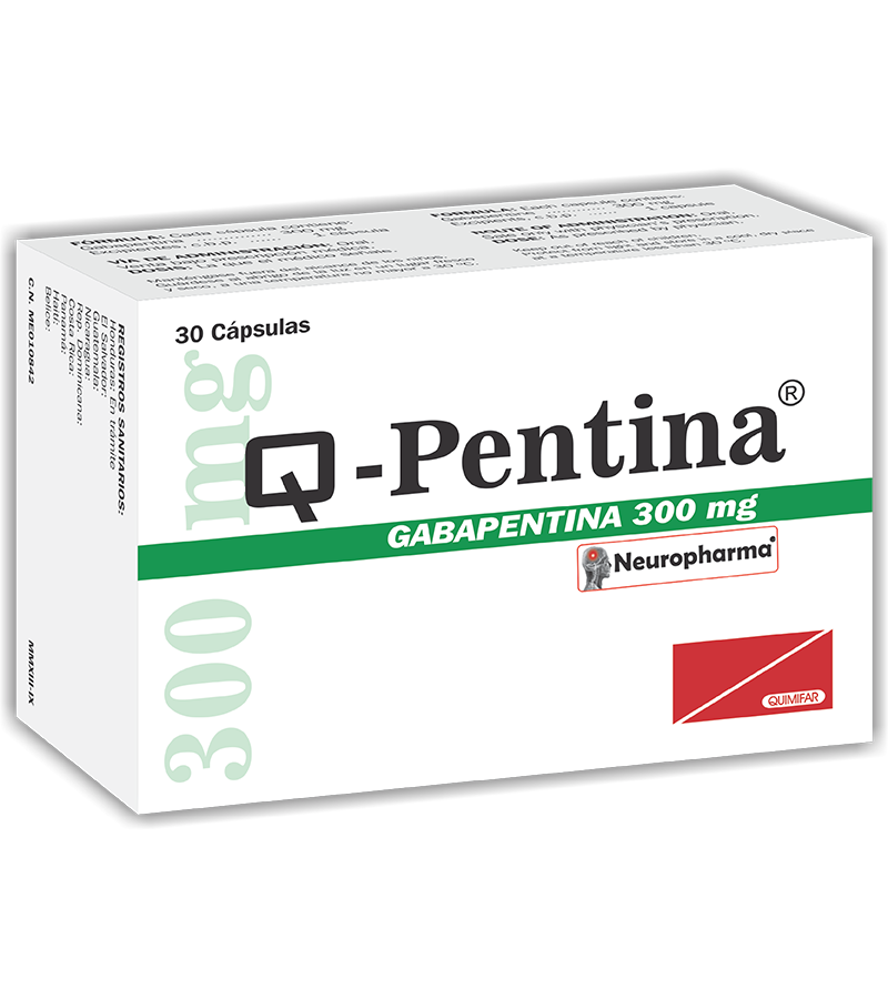 Q-Pentina 300 mg caja x 30 cápsulas - neurologicos - L.72.00 - Quimifar Honduras - Farmacia en línea con envío gratis