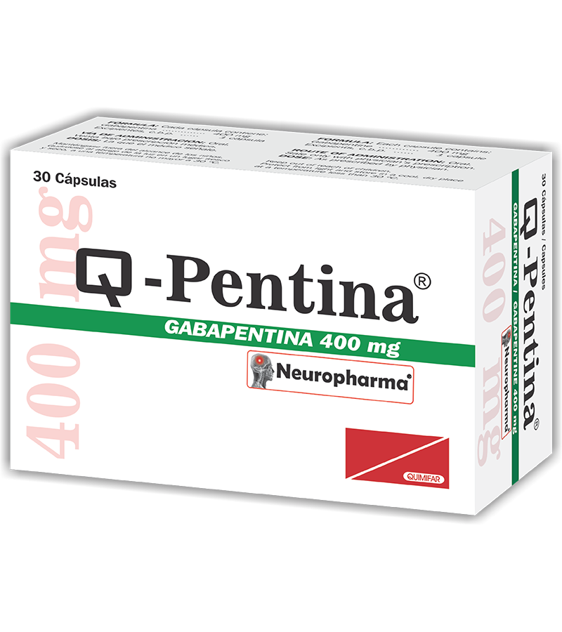 Q-Pentina 400 mg caja x 30 cápsulas - neurologicos - L.72.00 - Quimifar Honduras - Farmacia en línea con envío gratis