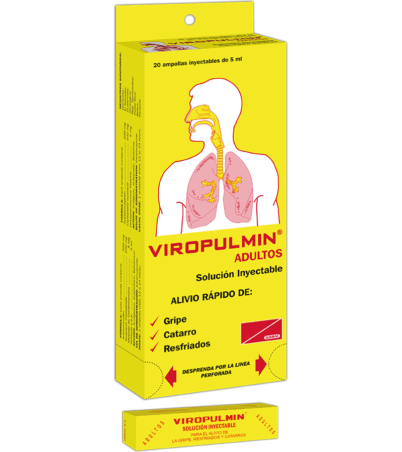Viropulmin adulto dispensador x 20 ampollas inyectables - inyectables - L.72.00 - Quimifar Honduras - Farmacia en línea con envío gratis
