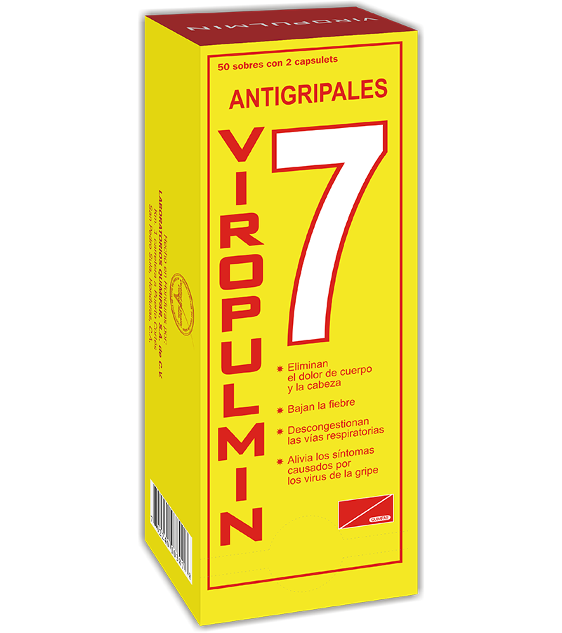 Viropulmin dispensador 50 sobres x 2 tabletas c/u - antigripales - L.72.00 - Quimifar Honduras - Farmacia en línea con envío gratis